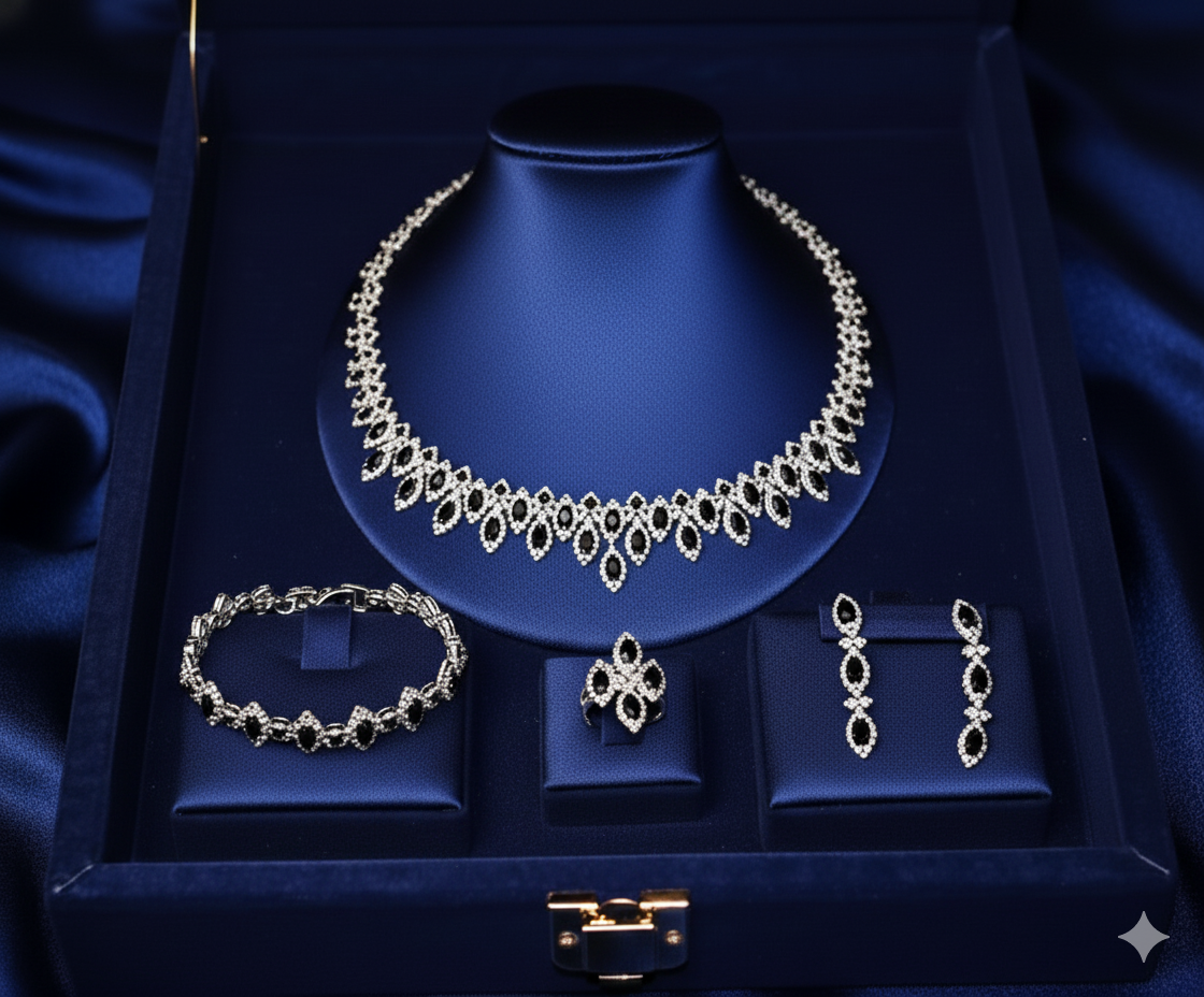 A Dazzling Marquise-Cut Diamond Jewelry Set