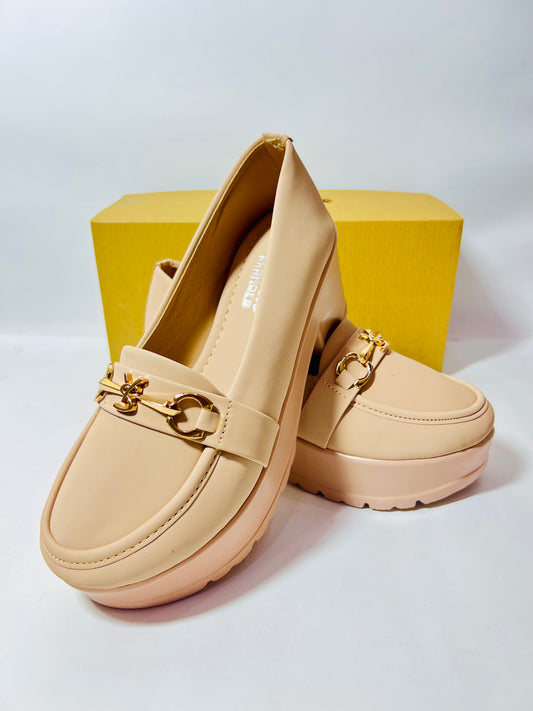 Pink & Taupe Lug Sole Platforms