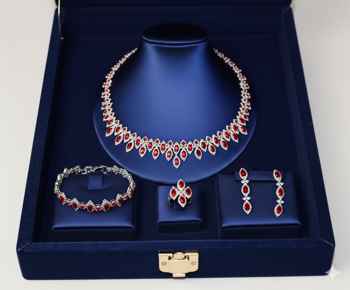 A Dazzling Marquise-Cut Diamond Jewelry Set