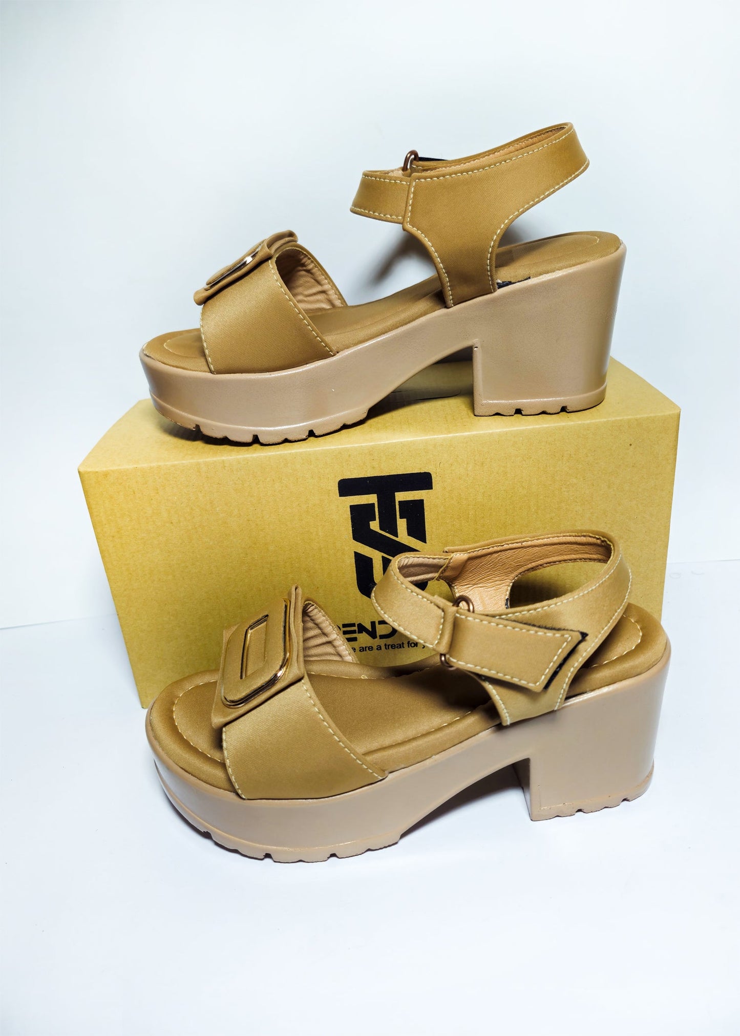 Trendy Bed Sole Heel Sandals for Women PO Sole Red