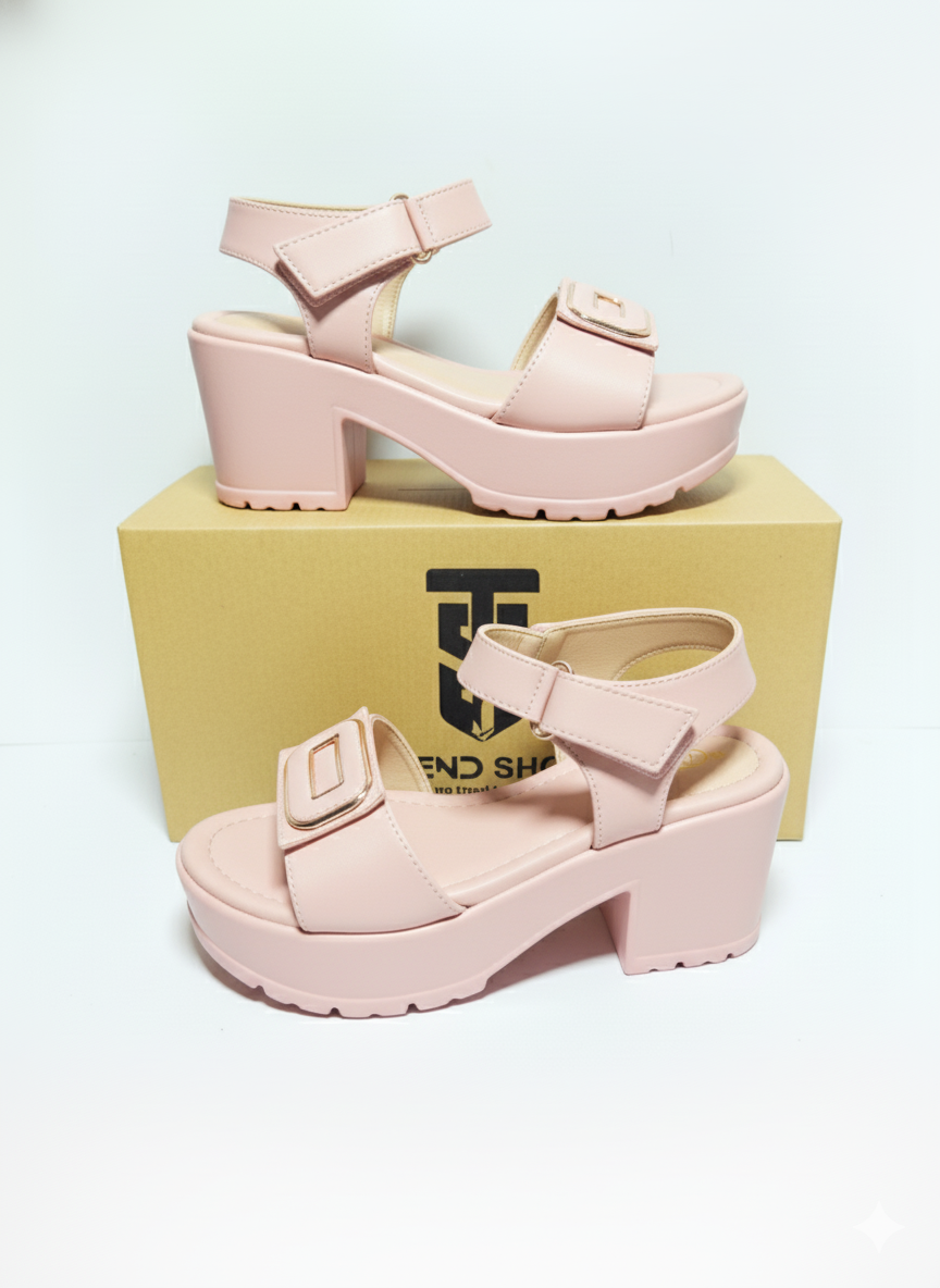 Trendy Bed Sole Heel Sandals for Women PO Sole Red