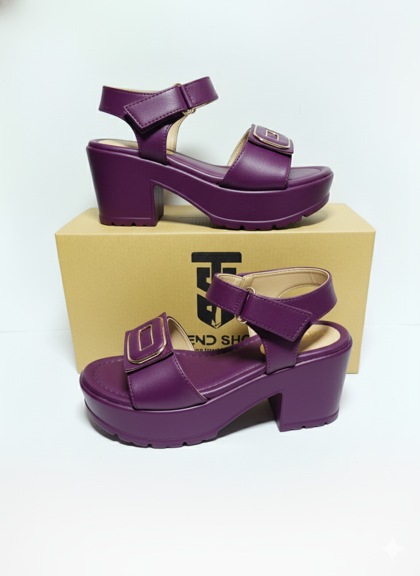 Trendy Bed Sole Heel Sandals for Women PO Sole Red