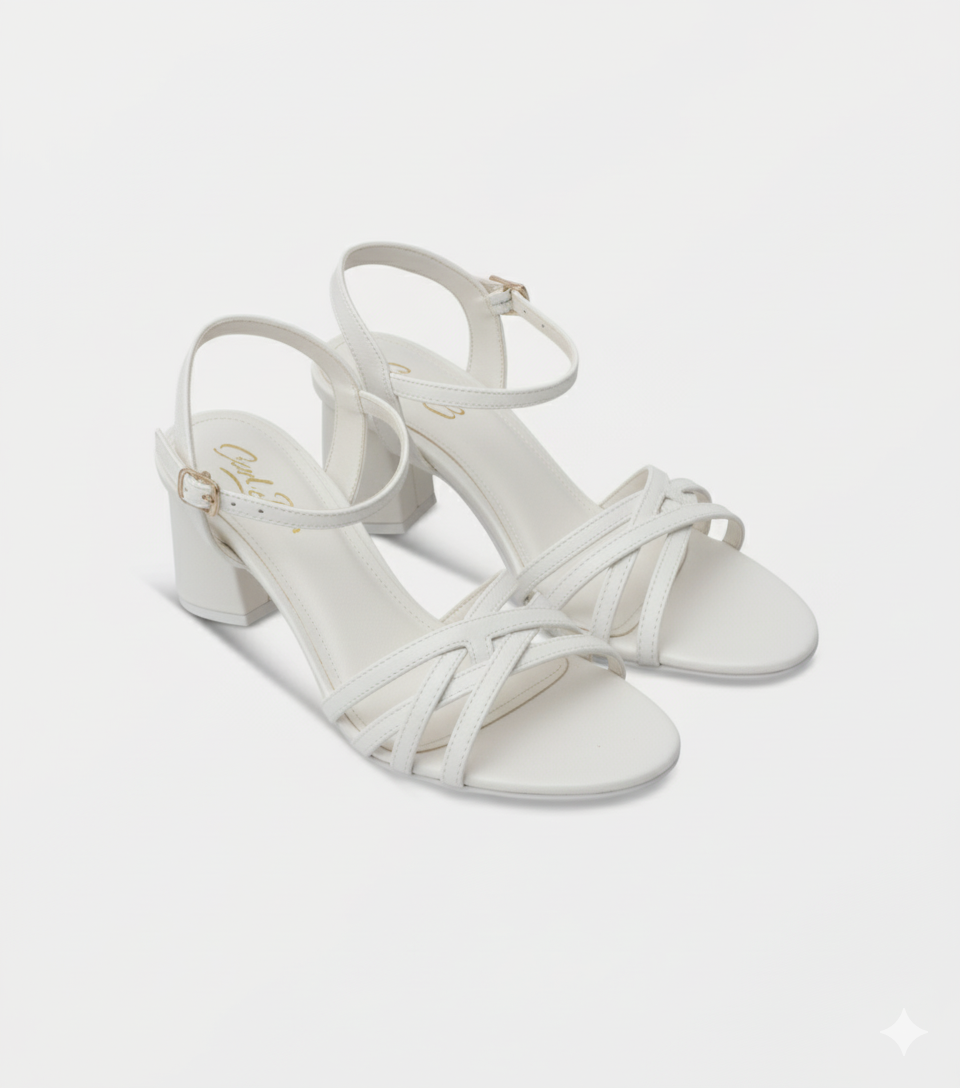 Elegant Tan Strappy Block Heel Premium Sandals