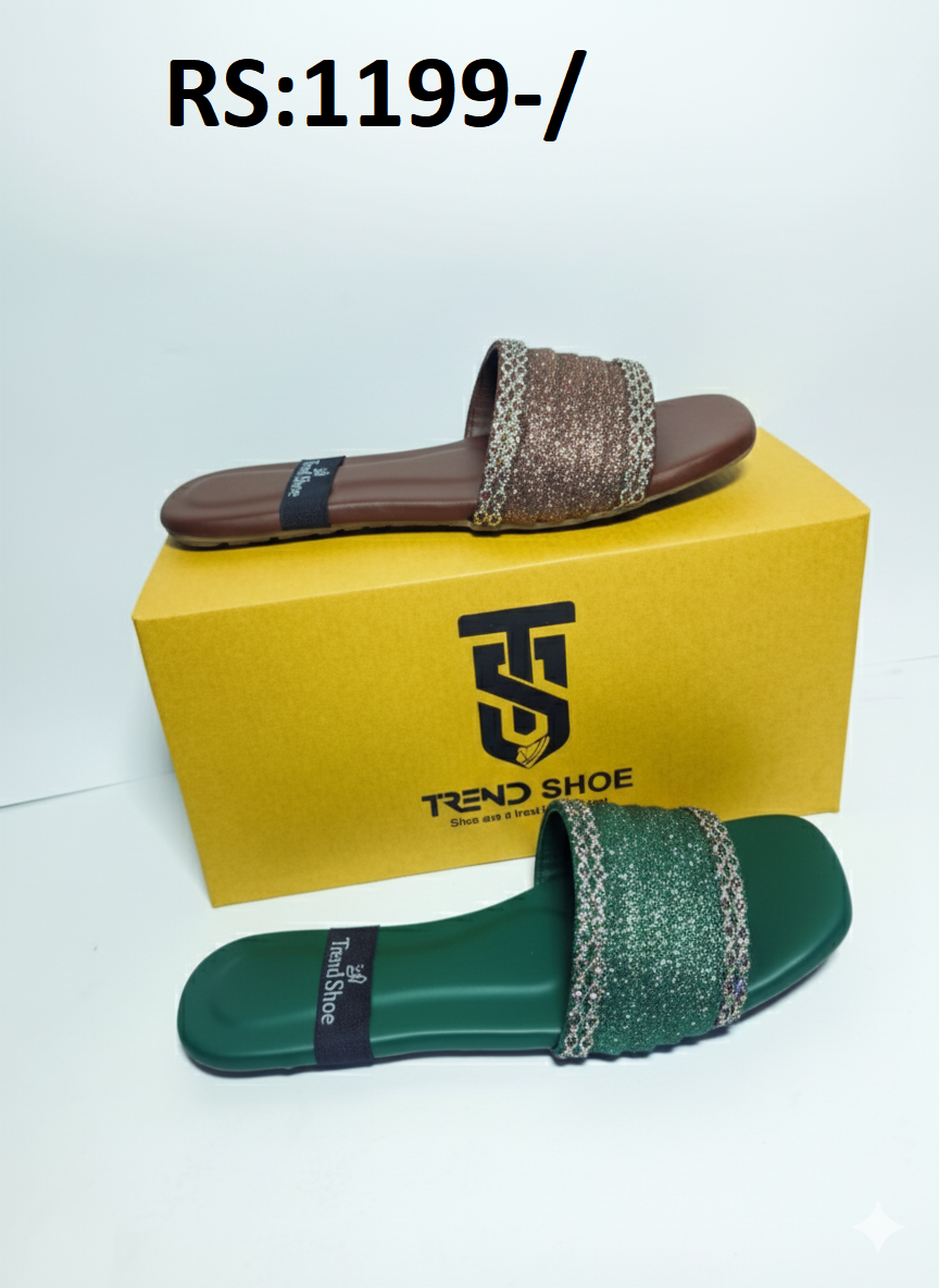 Casual Slip-On Flats with Embellished Strap