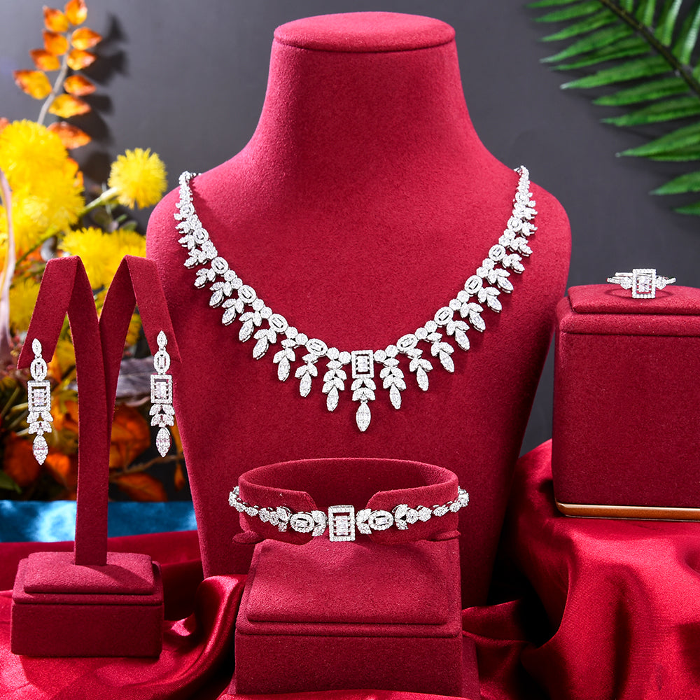 A Dazzling Marquise-Cut Diamond Jewelry Set