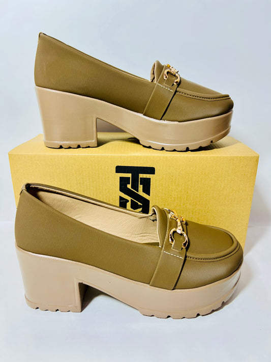 Chunky Two-Tone Loafer Platforms