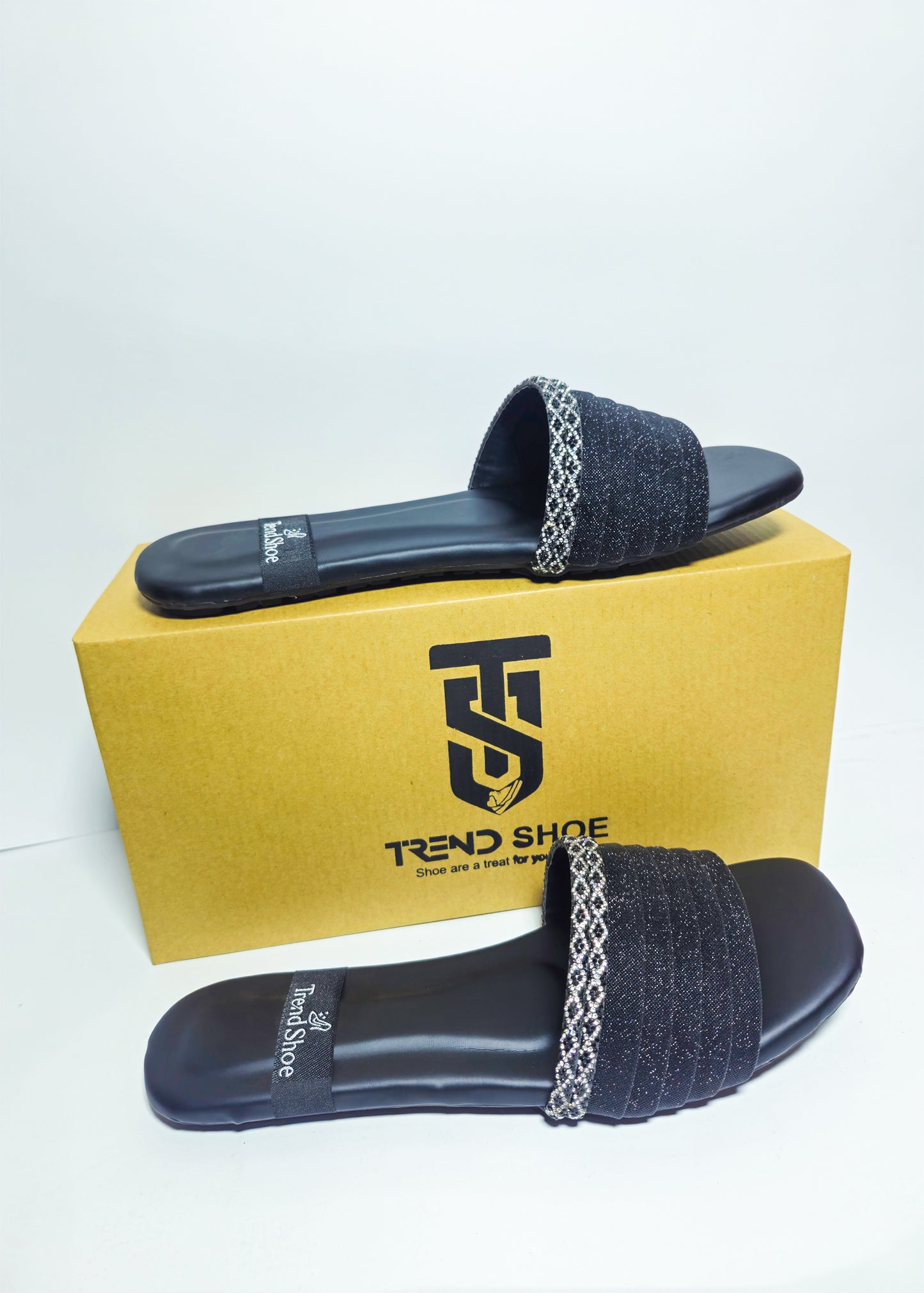 Casual Slip-On Flats with Embellished Strap